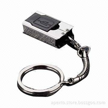 Retractable USB Flash Drives with Metal Key Chain, Comes with Plug-and-play Function